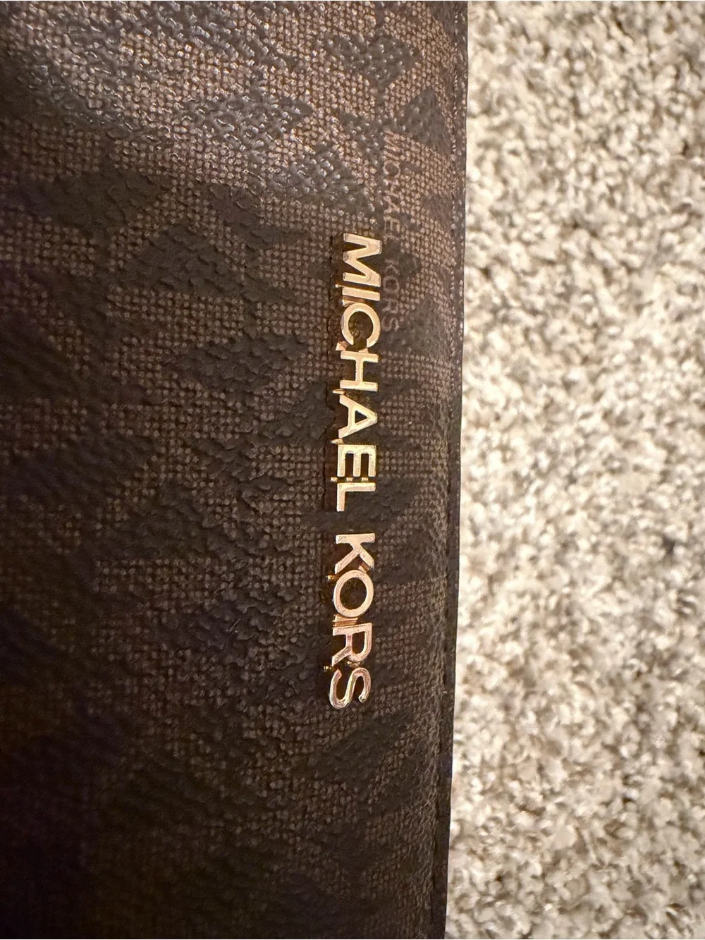 Michael Kors Brown and Blush Signature Wristlet Wallet